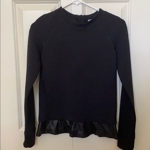 Ivivva black long sleeve top with ruffles